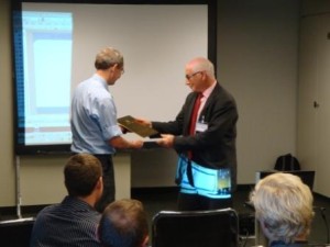 Bertrand Braunschweig receiving CAPE-OPEN 2010 Award