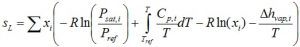 3rd equation Liquid Phase props Idela Thermo example