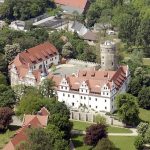 Aerial view of Schlosshotel in Skopau